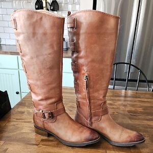 Arturo Chiang Brown Leather Riding Boots